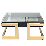 Стол журнальный квадратный с стеклянной столешницей Alonso Glass варинант исполнения - 1 | Loft Concept в Барнауле