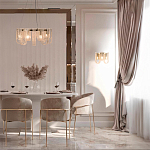 Бра с металлическим основанием золотого цвета и хрустальными подвесками Textured Glass варинант исполнения - 8 | Loft Concept в Барнауле