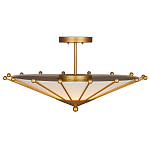 Потолочный светильник в форме конуса с каркасом золотого цвета и тканевым абажуром Inspiration in Light варинант исполнения - 3 | Loft Concept в Барнауле