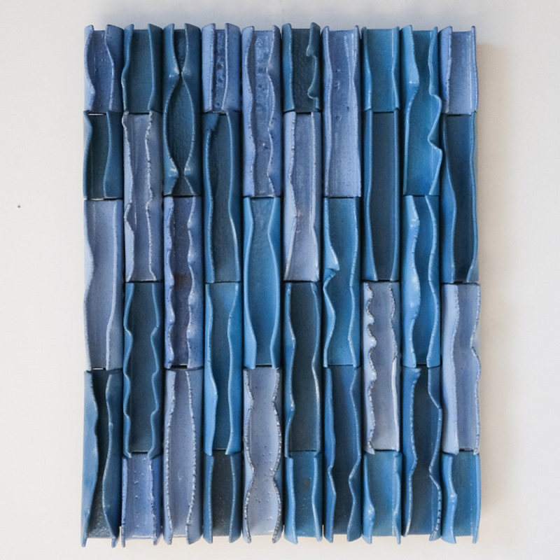 Объемное Панно Vertical Blue Rhythmic Waves Синий в Барнауле | Loft Concept 