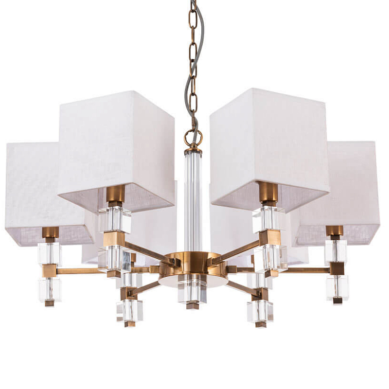 Люстра Tradonico Chandelier Brass Белый Бронза Прозрачный Люстра Tradonico Chandelier Brass Белый Бронза Прозрачный в Барнауле | Loft Concept