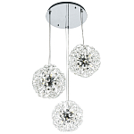Подвесной светильник с 3-мя плафонами Crystal Dandelions Chrome Hanging Lamp варинант исполнения - 2 | Loft Concept в Барнауле