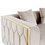 Диван двухместный  бежевый с золотым каркасом Bertrude варинант исполнения - 2 | Loft Concept в Барнауле