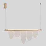 Люстра подвесная с пятью прозрачными элементами в форме лепестков и золотистым металлическим основанием DALI Tonin Casa варинант исполнения - 3 | Loft Concept в Барнауле