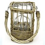 Кашпо стеклянное в плетёной корзине Argo варинант исполнения - 1 | Loft Concept в Барнауле