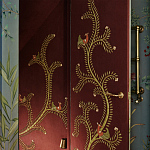 Обои с вышивкой ручной работы Fyodor Original colourway on Merlot linen варинант исполнения - 3 | Loft Concept в Барнауле