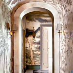 Обои ручная роспись Bamboo River Blossom Original colourway on Deep Rich Gold gilded paper with pearlescent antiquing варинант исполнения - 2 | Loft Concept в Барнауле