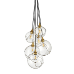 Подвесной светильник с шестью прозрачными стеклянными шарообразными плафонами Hinkley варинант исполнения - 1 | Loft Concept в Барнауле