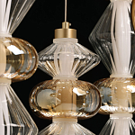 Люстра с плафонами из прозрачного и янтарного стекла в виде шаров и ромбов Gabriel Scott Luna варинант исполнения - 11 | Loft Concept в Барнауле