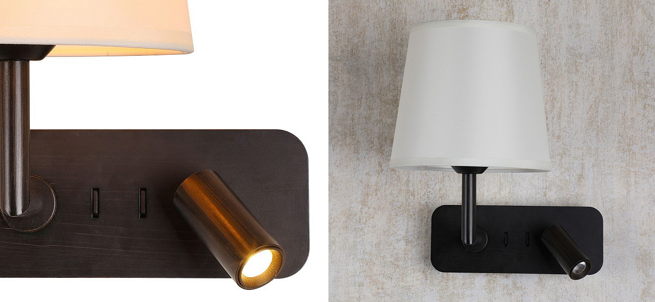 Бра с абажуром Trumpet Lamp Black 2 лампы Бра с абажуром Trumpet Lamp Black 2 лампы - Loft-Concept в Барнауле