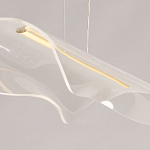 Люстра линейная с прозрачным волнообразным плафоном Wave Line варинант исполнения - 9 | Loft Concept в Барнауле