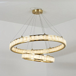 Люстра с 2-мя кольцами из натурального камня с регулируемыми плафонами Durability of Stone варинант исполнения - 3 | Loft Concept в Барнауле