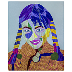 Картина с вышивкой Портрет wall panel People with the yellow ear 3 варинант исполнения - 3 | Loft Concept в Барнауле