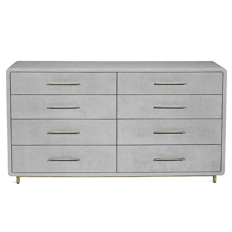 Комод с 8-ю вместительными ящиками Dresser with Fabric Trim Бежевый Серый Комод с 8-ю вместительными ящиками Dresser with Fabric Trim Бежевый Серый в Барнауле | Loft Concept