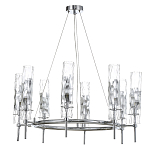 Люстра подвесная круглая с 8-ю цилиндрическими плафонами из стекла LIAISON варинант исполнения - 1 | Loft Concept в Барнауле