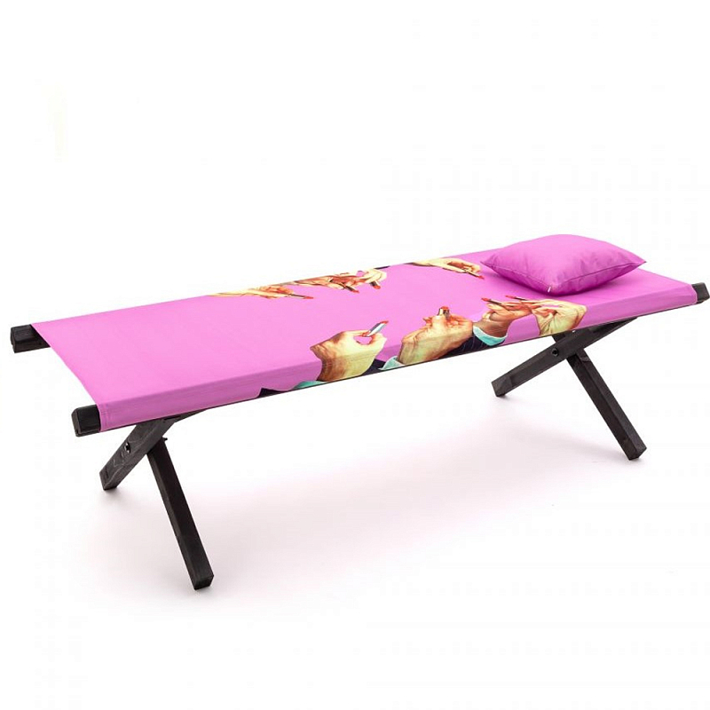 Шезлонг Seletti Poolbed Lipstick Pink Розовый Черный в Барнауле | Loft Concept 