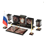 Настольный письменный набор из креноида и змеевика на бронзовых ножках Marble Accessory варинант исполнения - 2 | Loft Concept в Барнауле