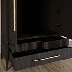 Шкаф платяной Primo с выдвижными ящиками шпон Темный орех варинант исполнения - 5 | Loft Concept в Барнауле