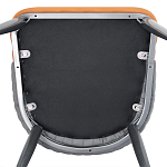 Стул оранжевый с высокой спинкой из искуственной кожи на серых металлических ножках Enigma Orange варинант исполнения - 5 | Loft Concept в Барнауле