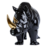 Статуэтка черный носорог с золотыми рогами Golden Horned Black Rhino варинант исполнения - 2 | Loft Concept в Барнауле