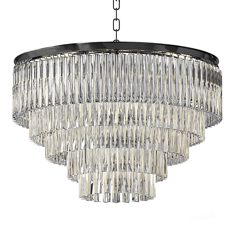Люстра Odeon Clear Glass Fringe Chandelier -60 Черный в Барнауле | Loft Concept 