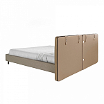 Кровать двуспальная серая с изголовьем из экокожи и ткани Modern Look варинант исполнения - 2 | Loft Concept в Барнауле