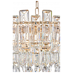 Круглая люстра с хрустальными подвесками на золотистом каркасе Gorgeous Crystal Light варинант исполнения - 5 | Loft Concept в Барнауле