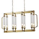 Люстра прямоугольная с 8-ю стеклянными плафонами цилиндрической формы Jeanette варинант исполнения - 1 | Loft Concept в Барнауле