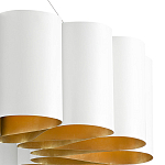 Люстра круглая фактурная в сочетании белого и золотого цвета Wide Stripes of Ribbon варинант исполнения - 1 | Loft Concept в Барнауле