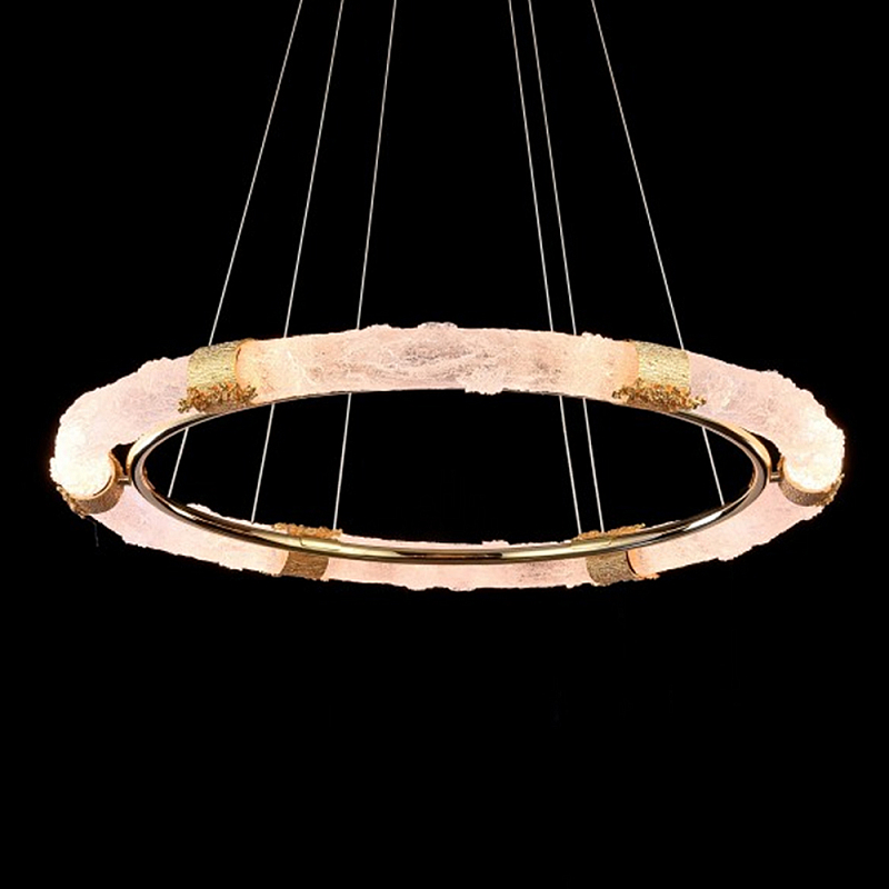 Люстра в форме кольца с золотым декором Warm Heavenly Light Золотой Прозрачный в Барнауле | Loft Concept 
