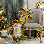 Зеркало настенное в ажурной раме золотого цвета с эффектом старины Classic Ornament Mirror варинант исполнения - 2 | Loft Concept в Барнауле