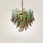 Люстра стеклянная с зелеными лепестками Green Leaf Fall варинант исполнения - 3 | Loft Concept в Барнауле