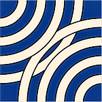 Дизайнерская плитка с узором Круги синяя варинант исполнения - 2 | Loft Concept в Барнауле