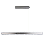 Люстра линейная металлическая черного цвета с прозрачным декором по краям Radiant Rail варинант исполнения - 2 | Loft Concept в Барнауле