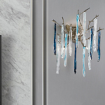 Бра с ветвистым каркасом из металла и подвесками из стекла Droplet Chandelier варинант исполнения - 1 | Loft Concept в Барнауле