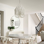 Люстра белая с несколькими ярусами деревянных палочек Bright Wooden Chandelier варинант исполнения - 6 | Loft Concept в Барнауле