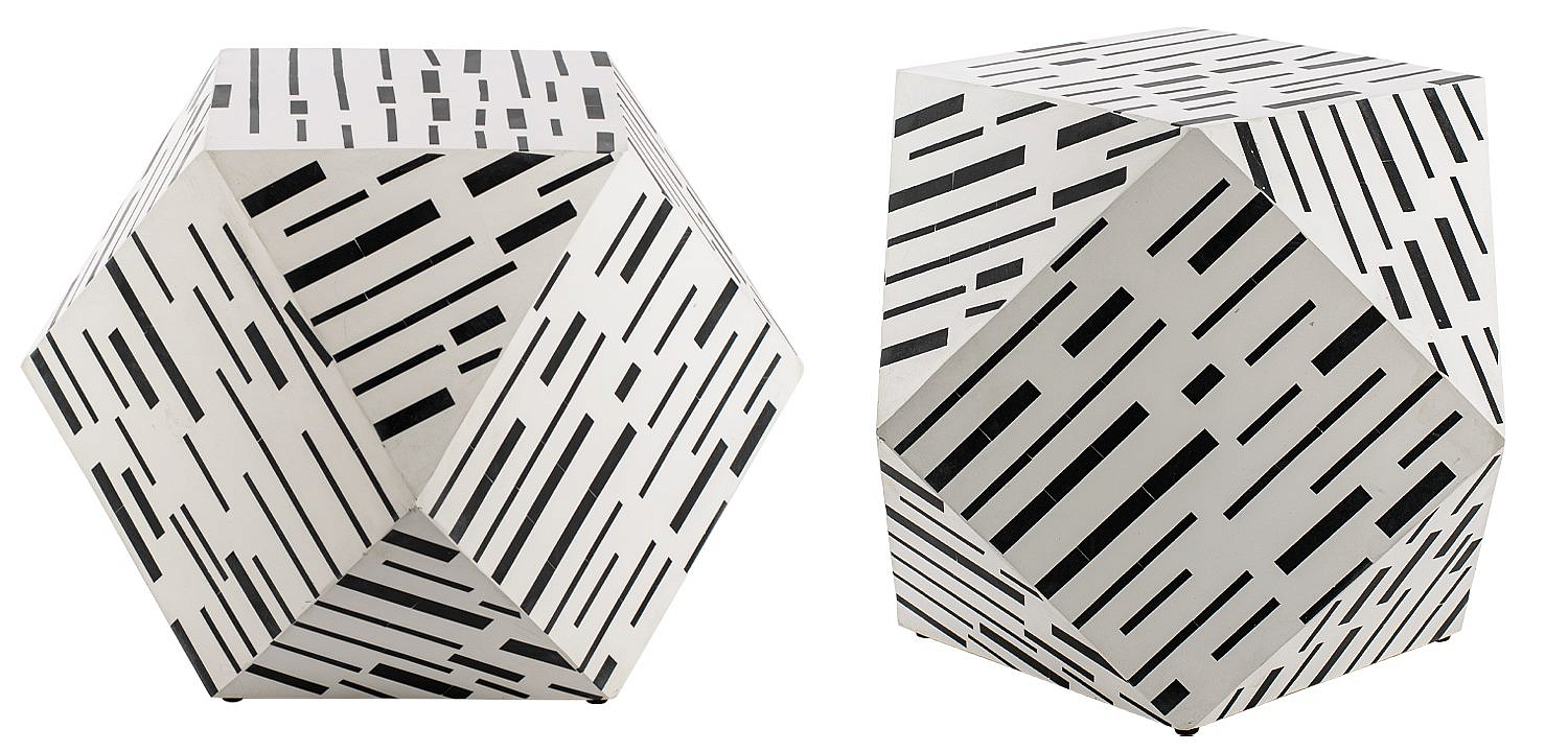 Табурет Black&white Indian Bone Inlay stool Табурет Black&white Indian Bone Inlay stool - Loft-Concept в Барнауле