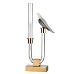 Настольная лампа с прозрачной трубкой и декоративной фигуркой птицы на бронзовой подставке Ganthea варинант исполнения - 1 | Loft Concept в Барнауле