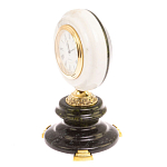 Часы настольные бронзовые из натуральных камней Мрамор и Змеевик Stone Clock варинант исполнения - 5 | Loft Concept в Барнауле