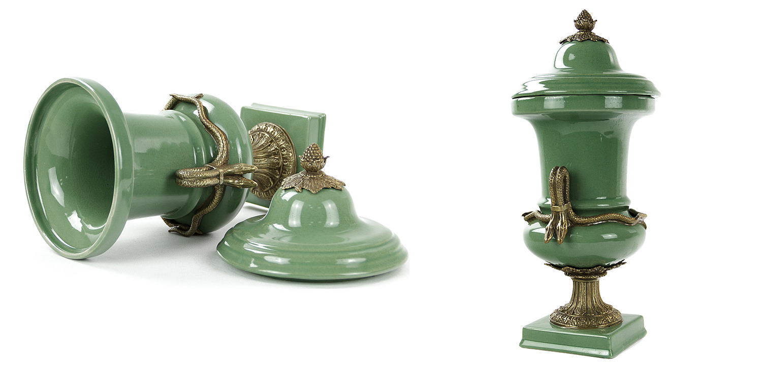 Ваза Selenia Green Vase Bronze Serpents Ваза Selenia Green Vase Bronze Serpents - Loft-Concept в Барнауле