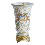 Ваза из фарфора на бронзовом основании Turquoise Blooming Garden варинант исполнения - 1 | Loft Concept в Барнауле