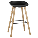 Барный стул на ножках из натурального дерева Boras Black варинант исполнения - 1 | Loft Concept в Барнауле