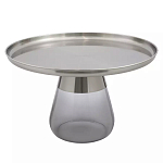 Кофейный столик с основанием из закаленного стекла Classic Round Gray Table варинант исполнения - 1 | Loft Concept в Барнауле