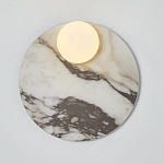 Бра круглое с каменным основанием и плафоном из стекла Shaw Marble Lighting варинант исполнения - 1 | Loft Concept в Барнауле