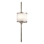 Бра вертикальное с белым полукруглым плафоном и длинным стержнем L Kichler варинант исполнения - 1 | Loft Concept в Барнауле