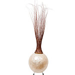 Торшер из перламутра на металлическом каркасе Indonesian Comet варинант исполнения - 3 | Loft Concept в Барнауле