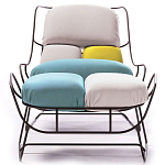 Дизайнерское разноцветное кресло на металлическом каркасе с подставкой для ног Poltronova Plasma Armchair варинант исполнения - 4 | Loft Concept в Барнауле