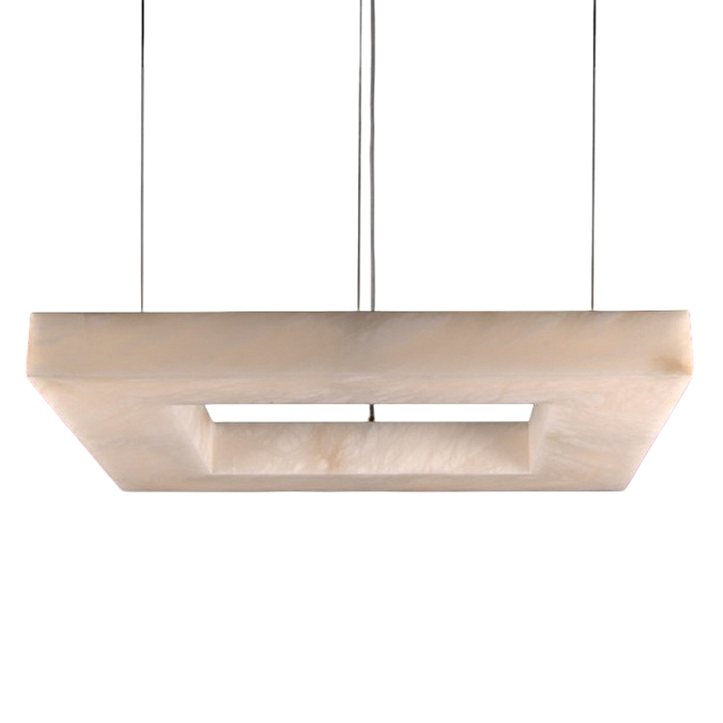 Люстра с квадратным каменным плафоном Calcite Square Light Латунь Белый Люстра с квадратным каменным плафоном Calcite Square Light Латунь Белый в Барнауле | Loft Concept