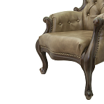 Кресло кожаное с мягкими подлокотниками на 4-х деревянных ножках Evelyn Classical Armchair варинант исполнения - 4 | Loft Concept в Барнауле