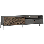 ТВ-тумба с раздвижными дверцами Mallin Metal TV Stand варинант исполнения - 1 | Loft Concept в Барнауле